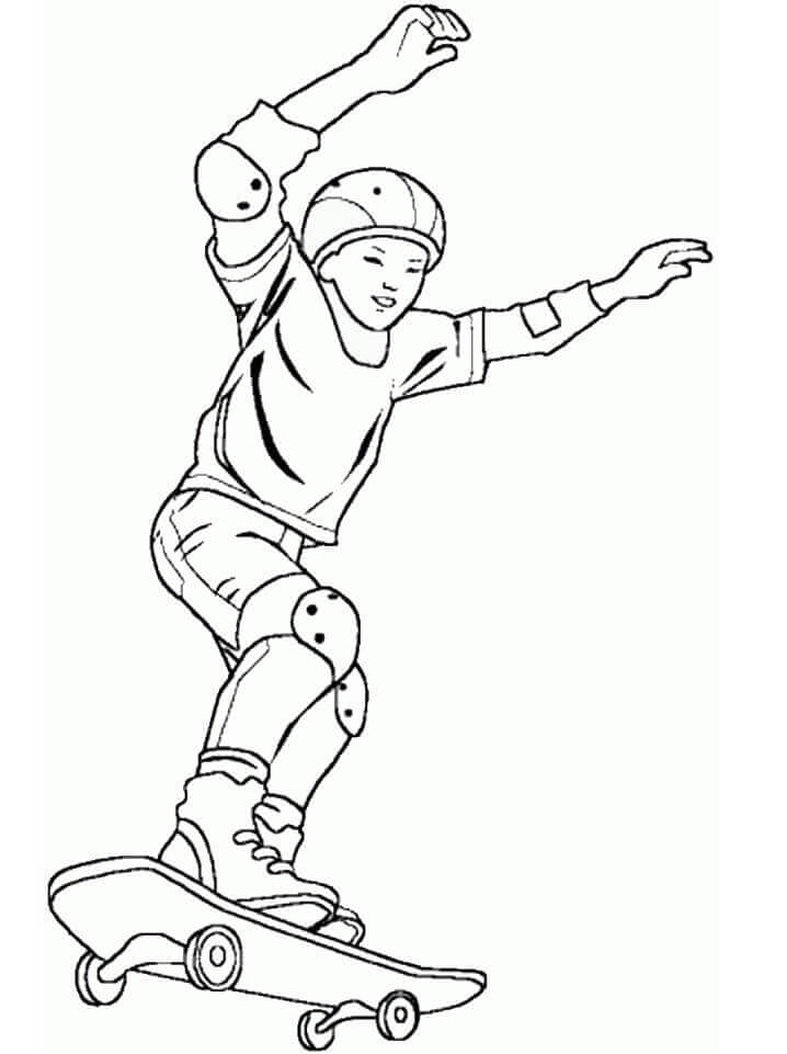 Garoto Legal No Skate para colorir