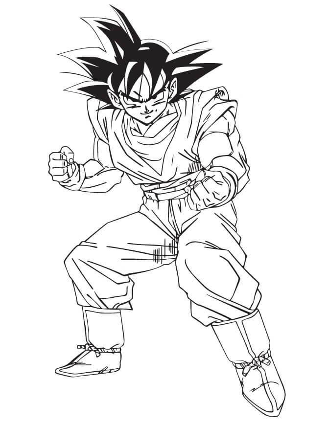 Desenhos de Goku Luta para colorir