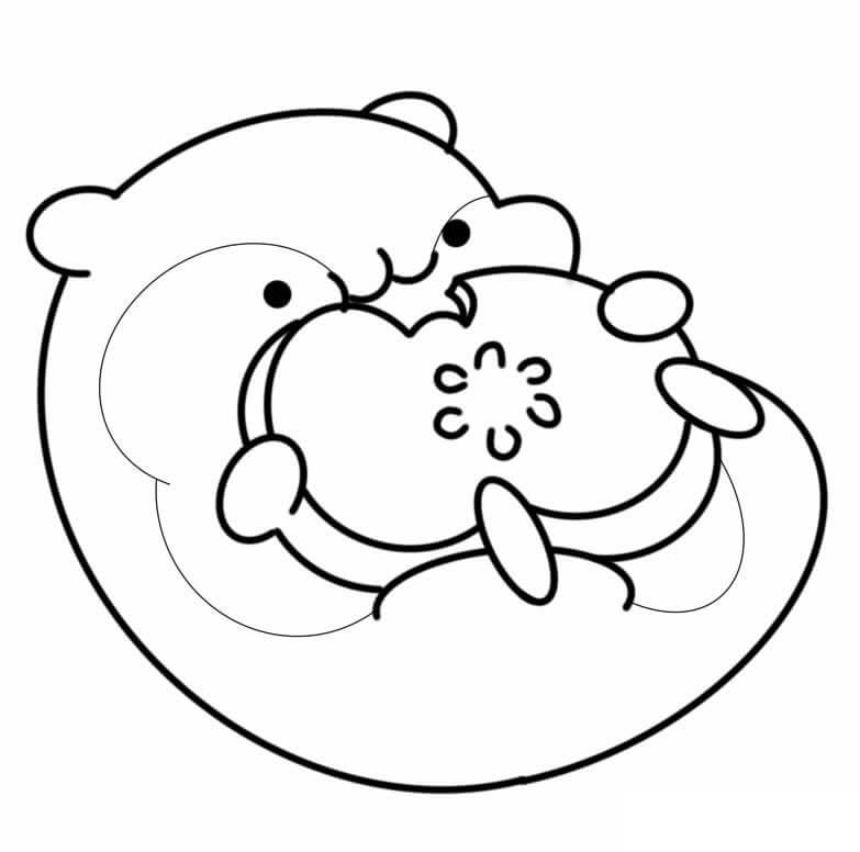 Desenhos de Hamster Adorável Comendo para colorir