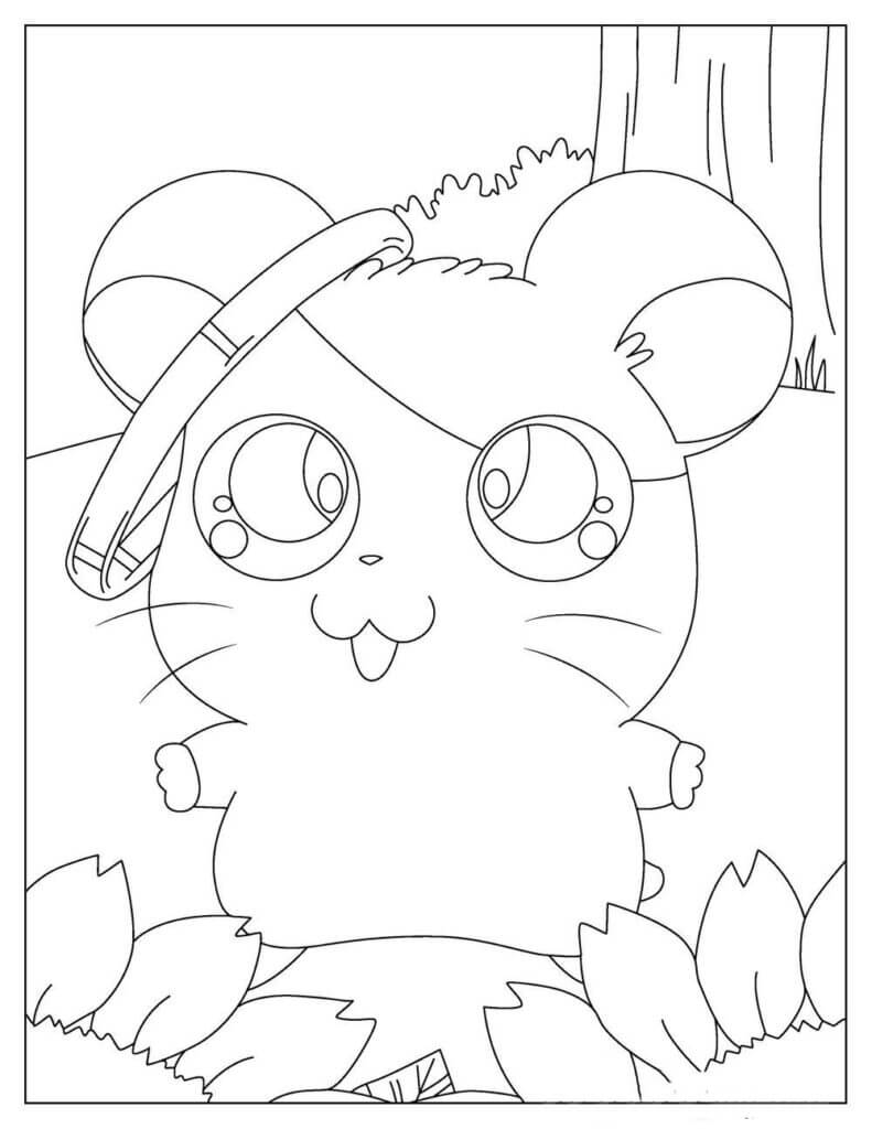 Hamster com Anel para colorir
