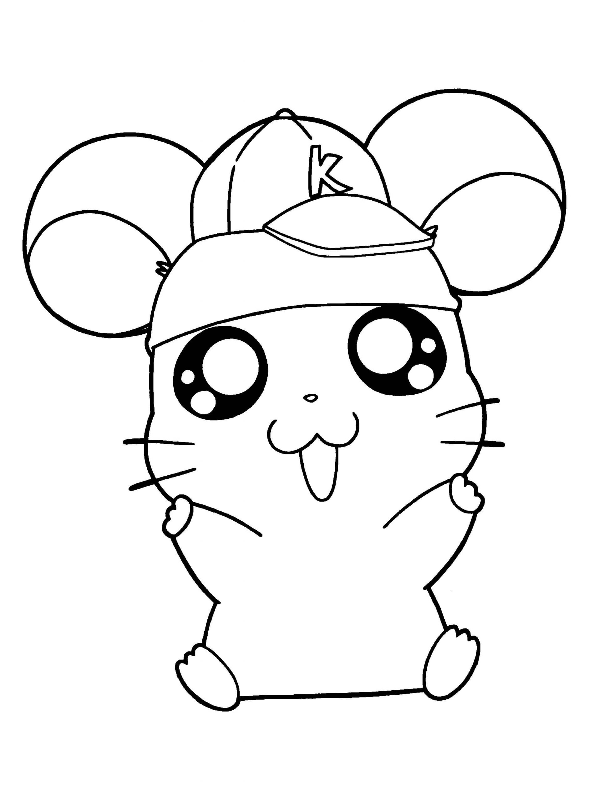 Hamster Com Chapéu para colorir