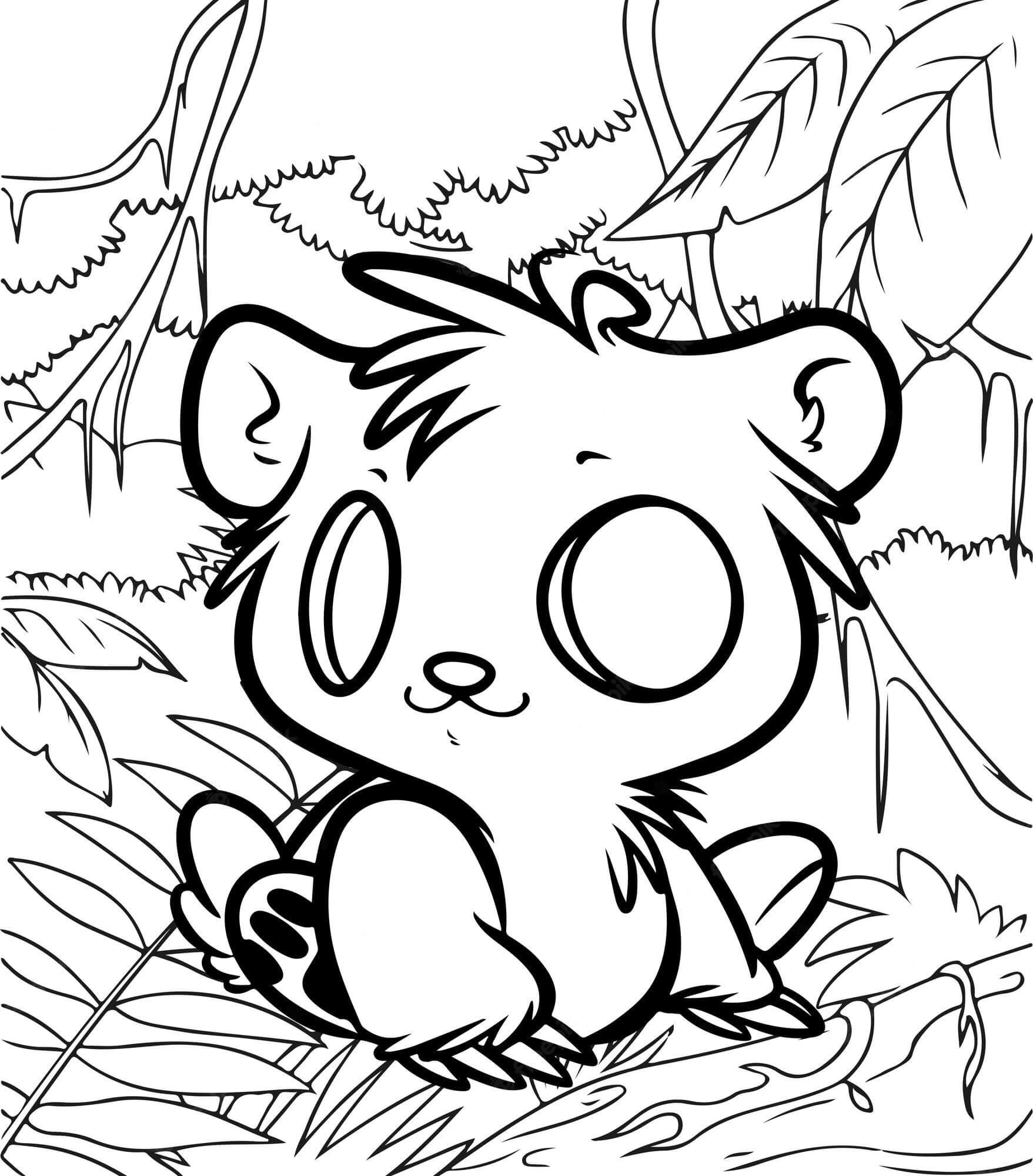 Hamster com Folhas para colorir