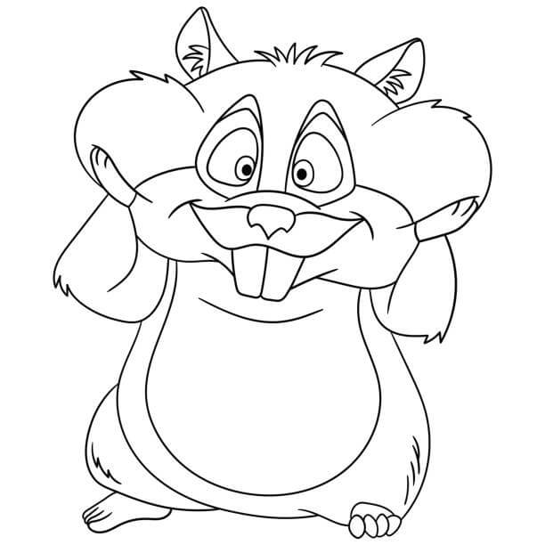 Hamster de Desenho Animado para colorir