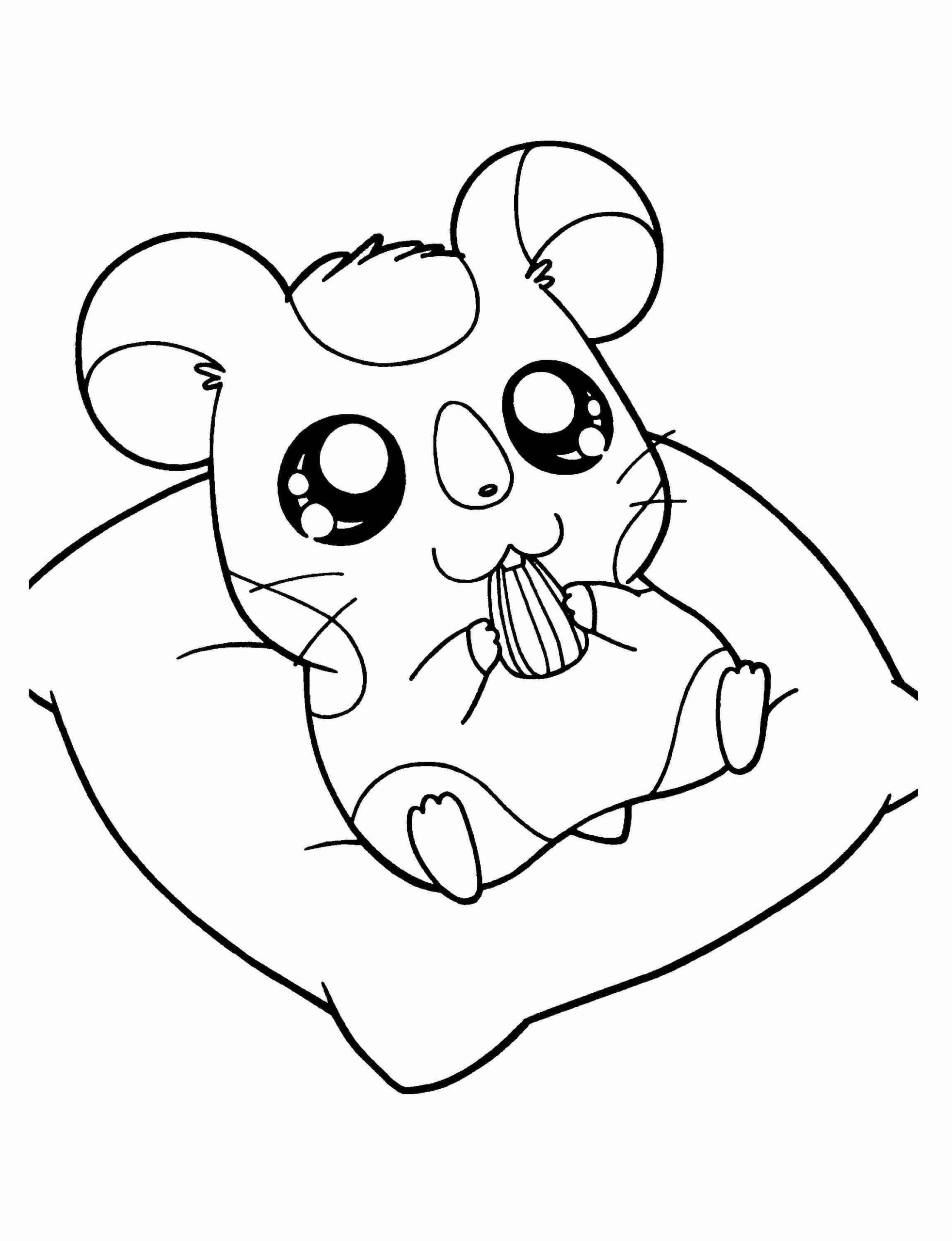 Desenhos de Hamster fofo Comendo para colorir