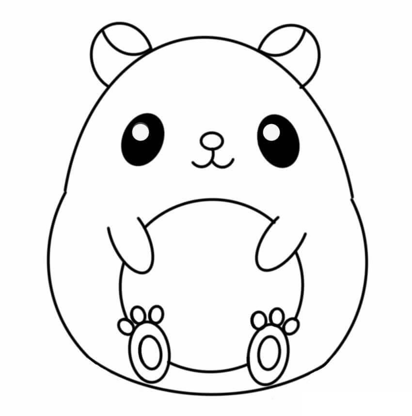 Desenhos de Hamster fofo Sentado para colorir