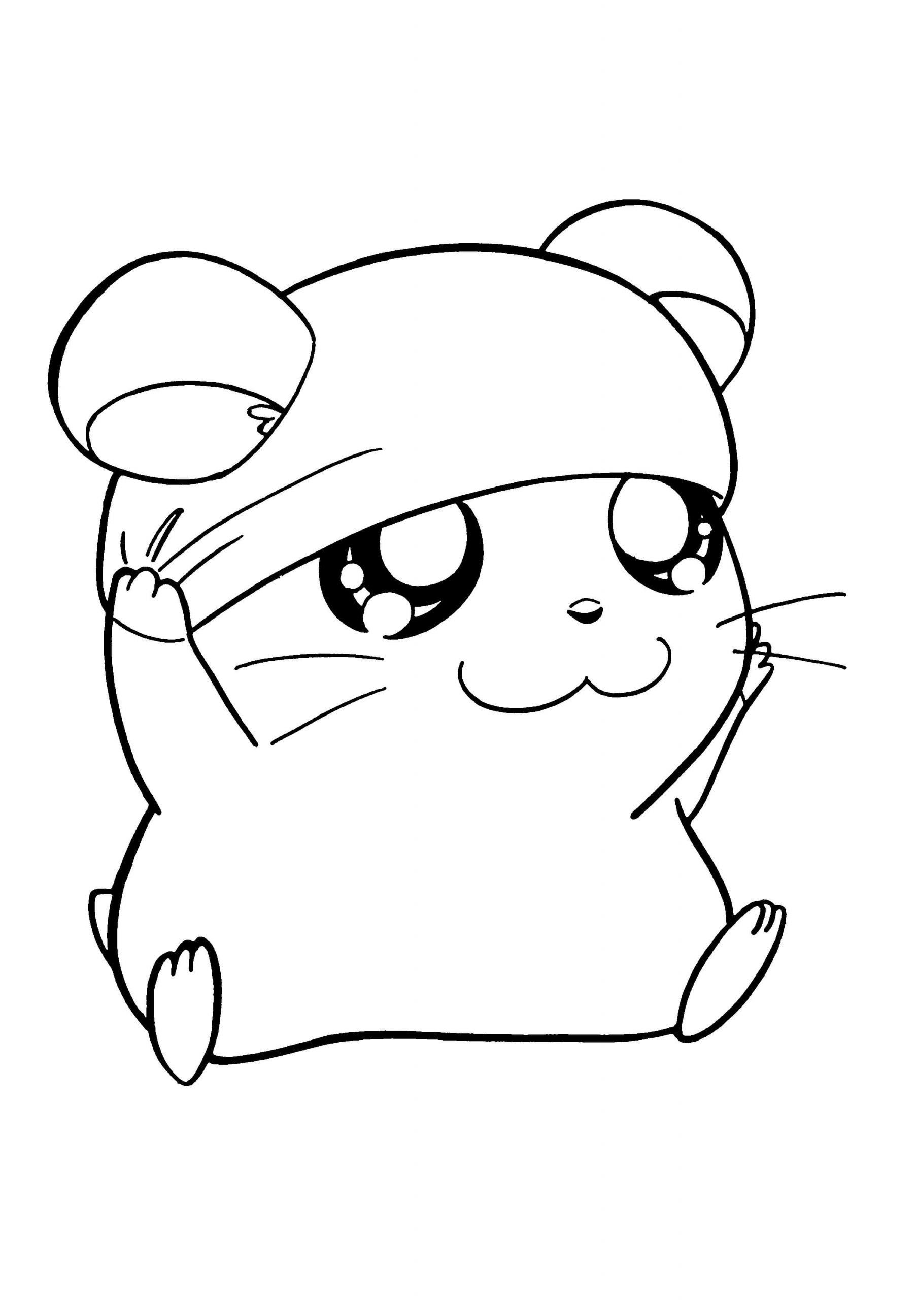 Hamster Fofo Sorrindo para colorir