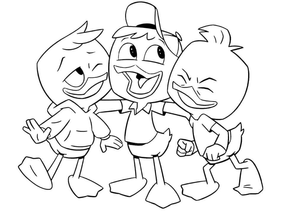 Happy Ducks De Ducktales para colorir