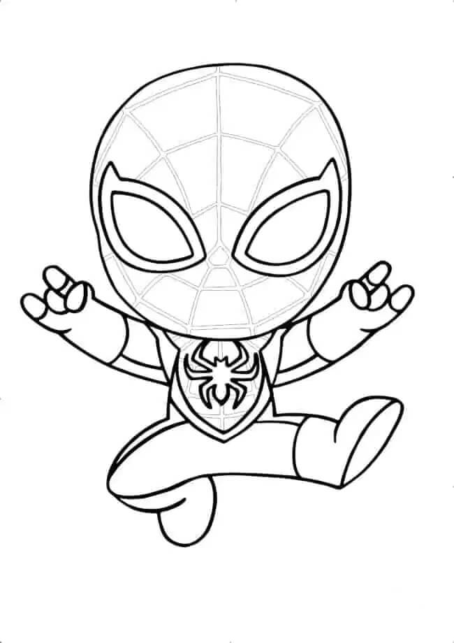 Desenhos de Homem Aranha Fofo para colorir