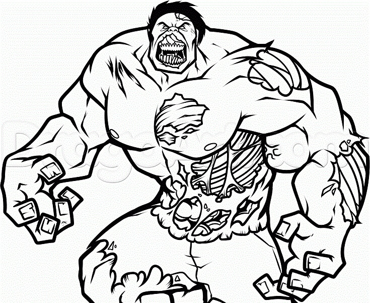 Hulk Zumbi para colorir