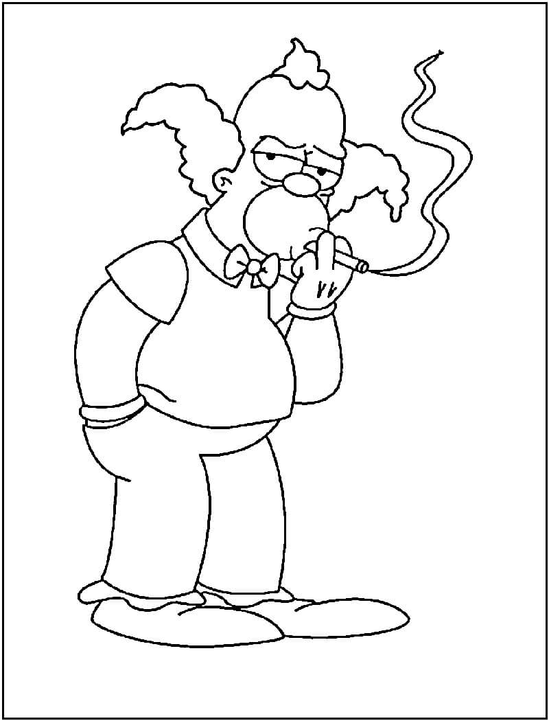 Krusty o Palhaço para colorir