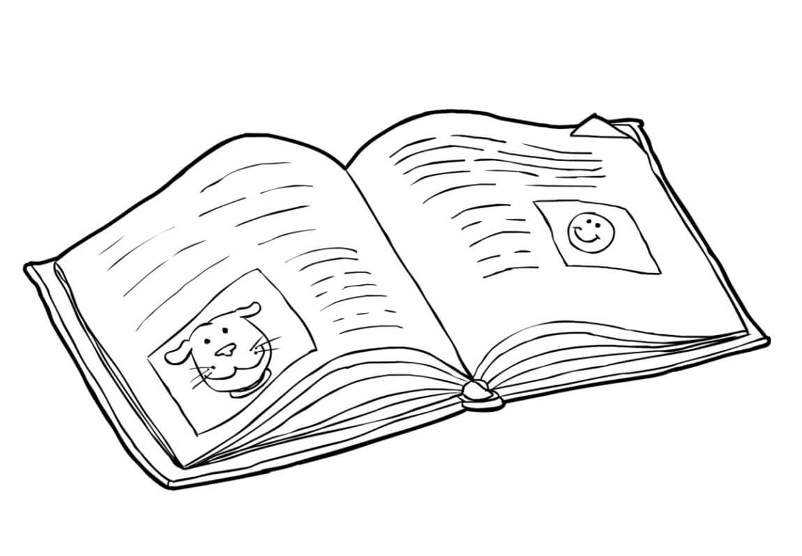 Desenhos de Livro Aberto Simples para colorir