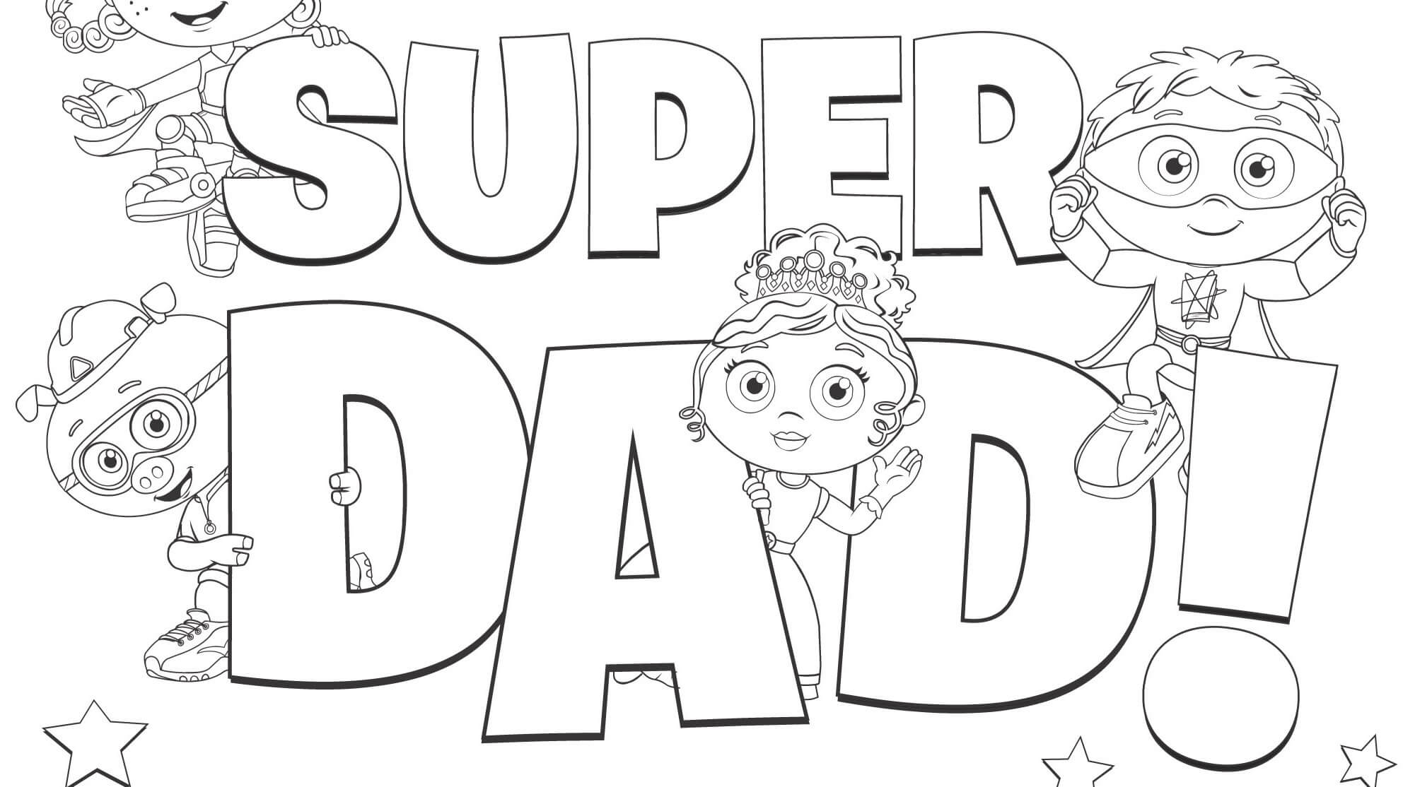 Logotipo Do Super Pai para colorir