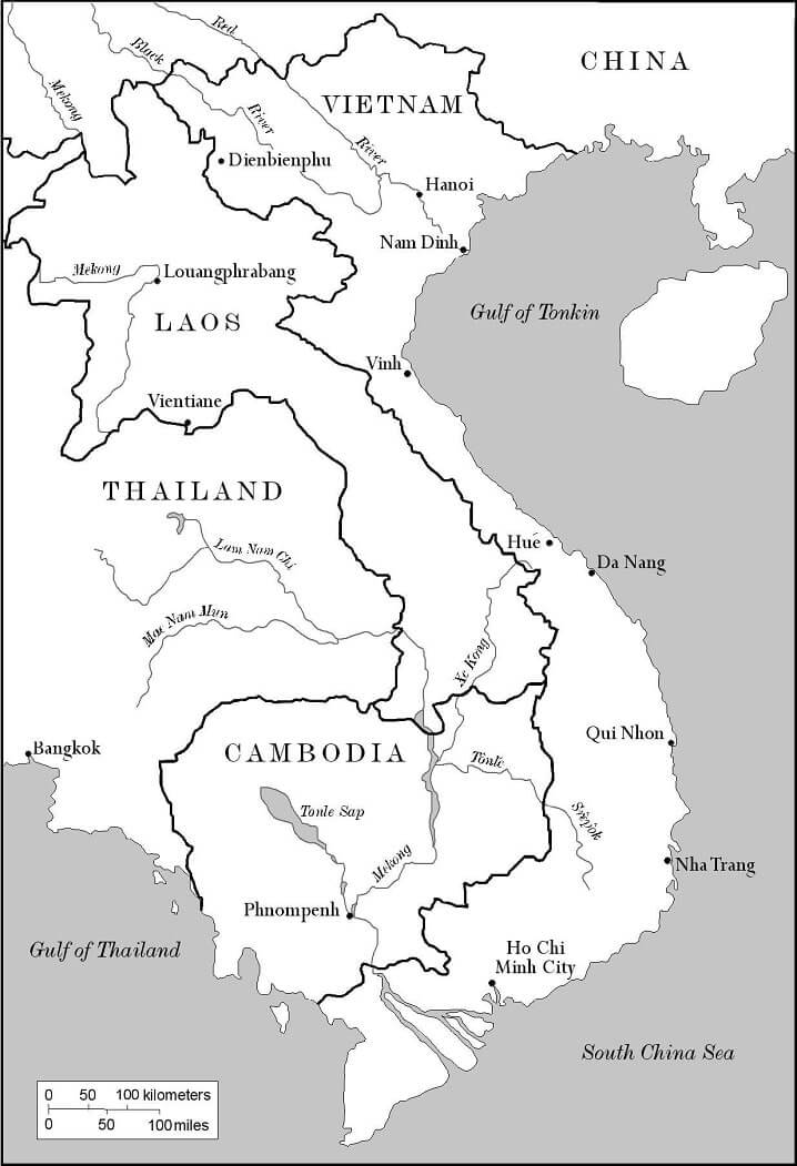 Mapa Do Vietnã para colorir