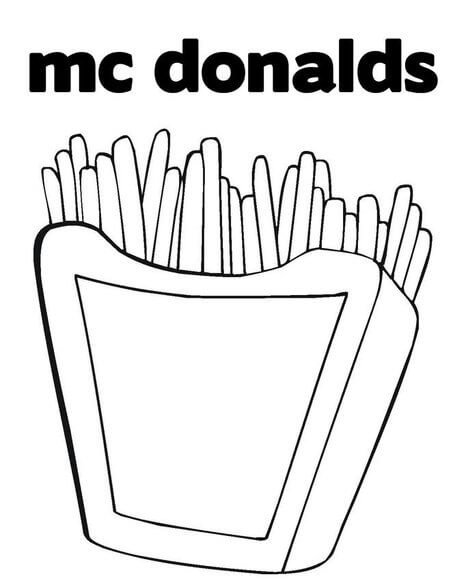 McDonald Fries para colorir