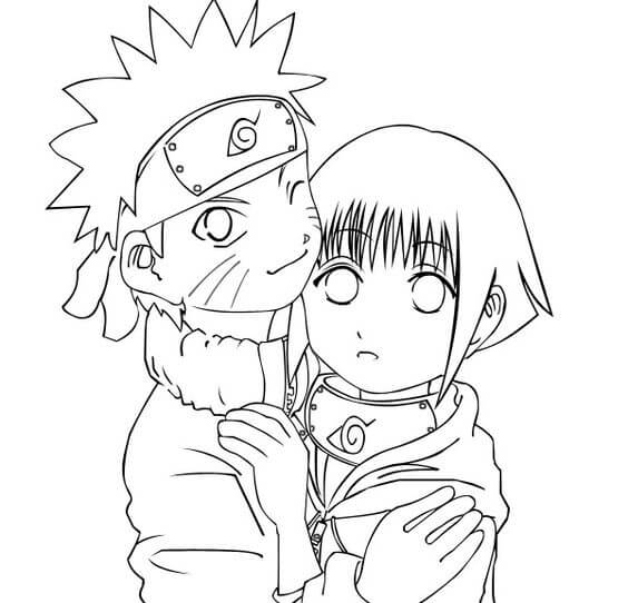 Naruto E Hinata para colorir