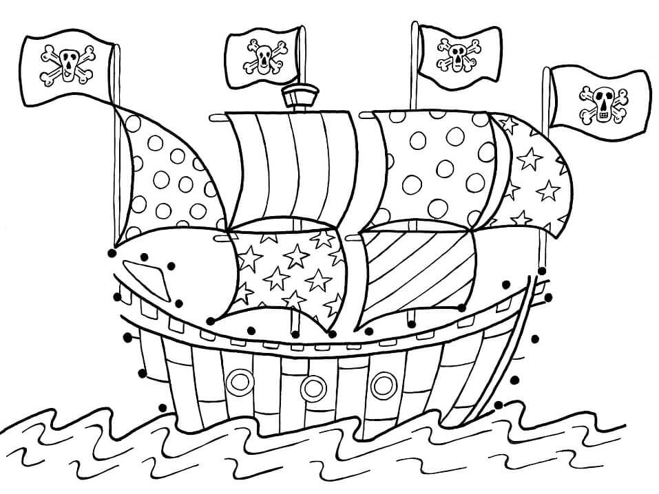 Desenhos de Navio Pirata para colorir