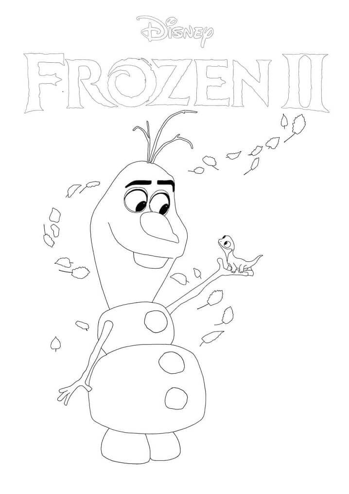 Olaf E Bruni Frozen 2 para colorir