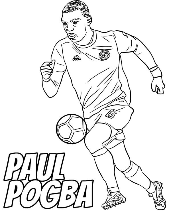 Paul Pogba Faz A Bola Quicar para colorir