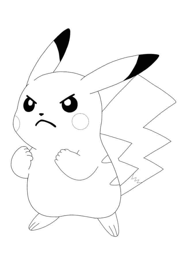 Pikachu Incomodado para colorir