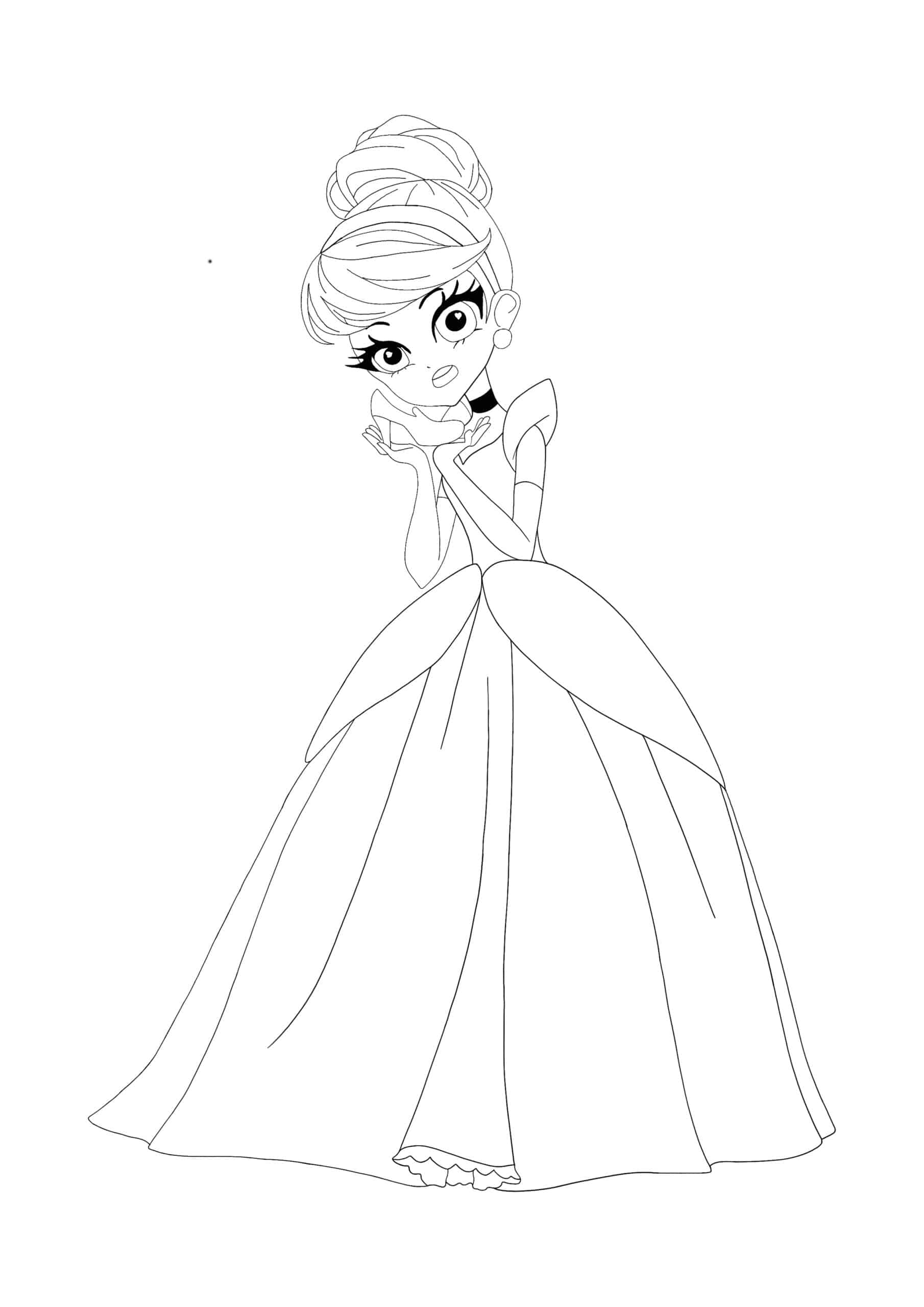 Princesa Cinderela para colorir