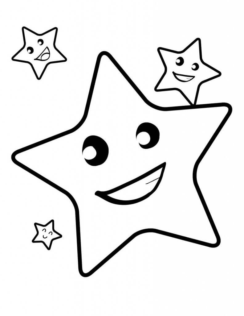 Desenhos de Quatro Estrelas Emocionais para colorir