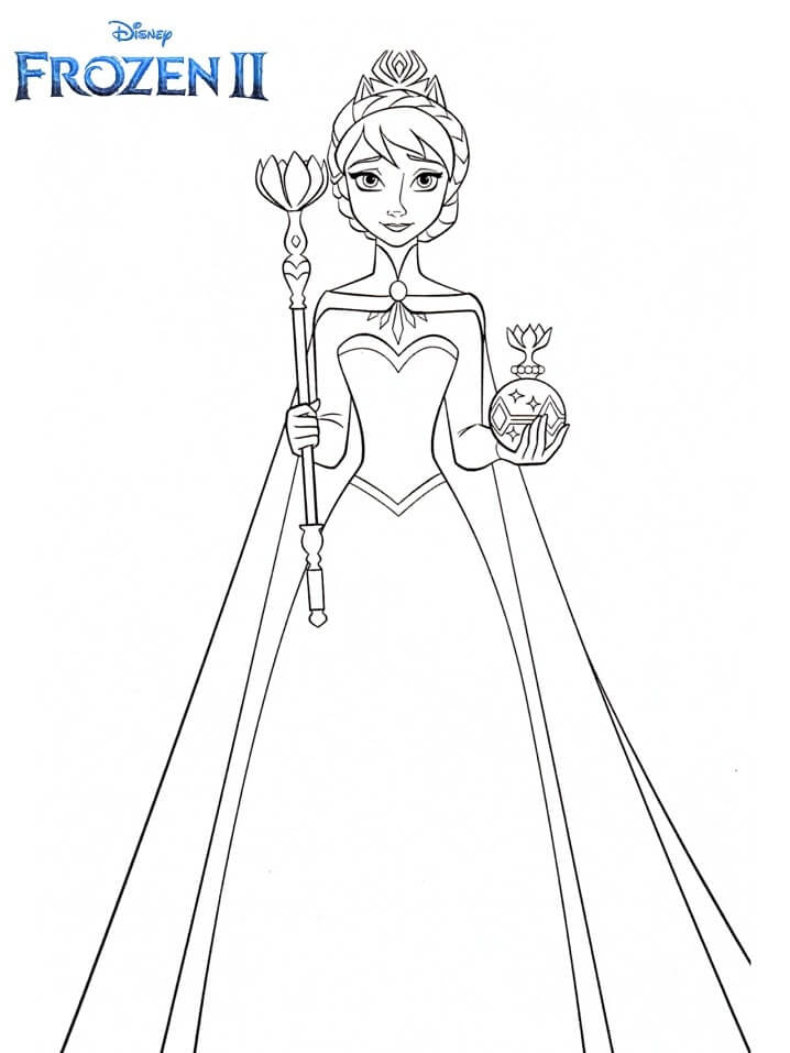 Rainha Anna Frozen 2 para colorir