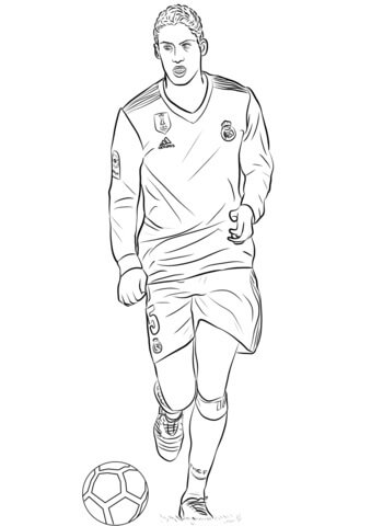 Raphaël Varane Jogando Futebol para colorir