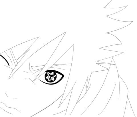 Desenhos de Sasuke Com O Eterno Mangekyou Sharingan para colorir