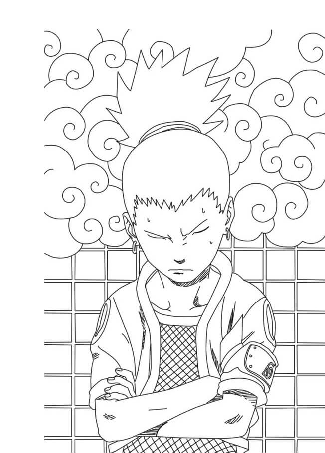 Desenhos de Shikamaru Irritado para colorir