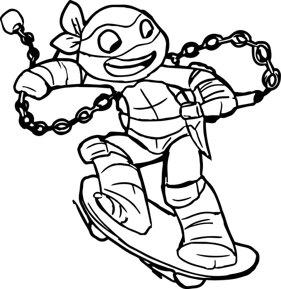 Skate Da Tartaruga Ninja para colorir