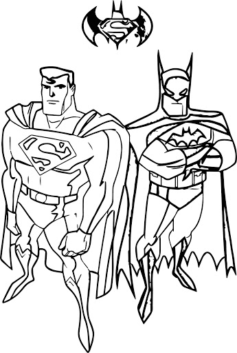 Super Homen E Homem Morcego para colorir