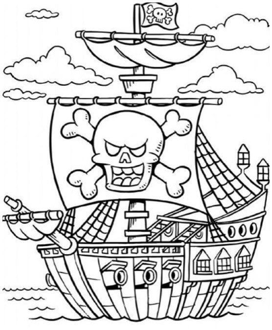 Super Navio Pirata para colorir
