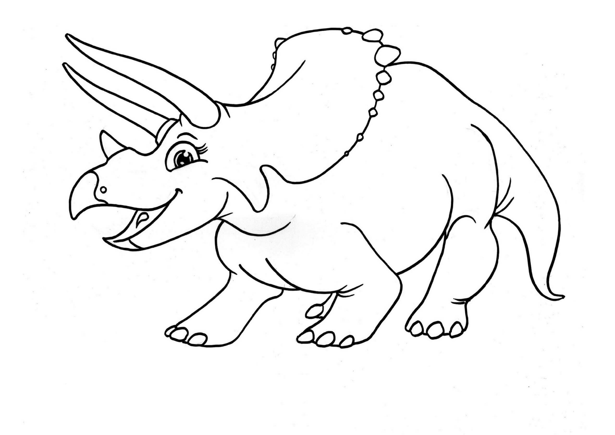 Triceratops Feliz para colorir