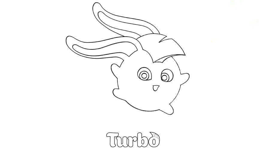 Turbo Em Coelhinhos Ensolarados para colorir