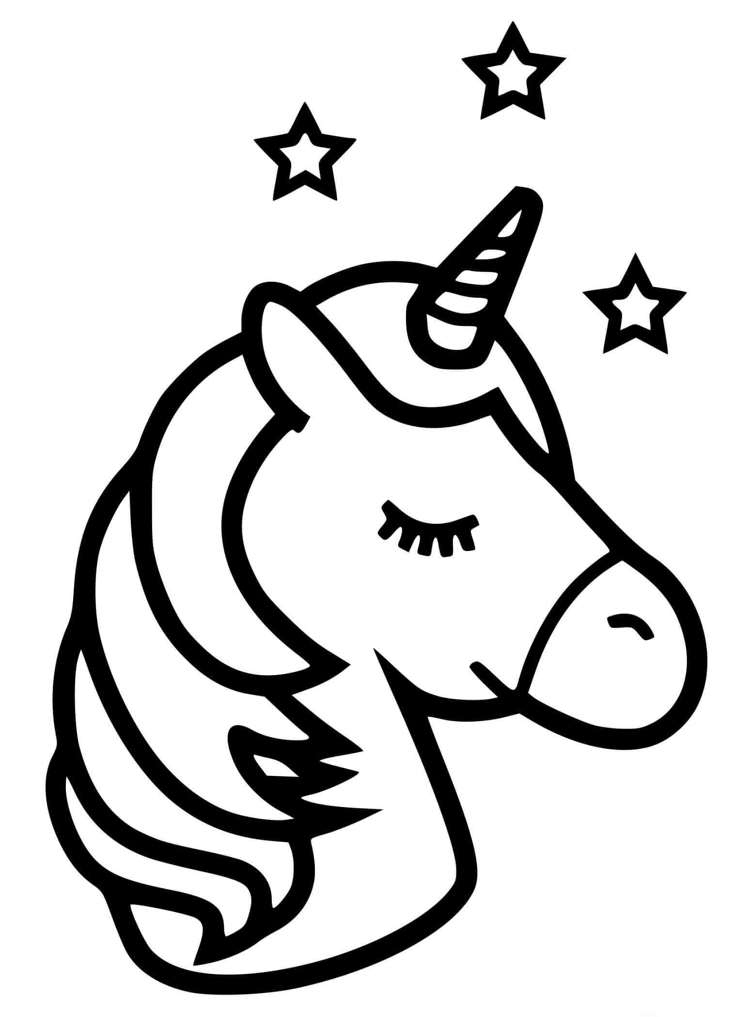 Unicorn Emoji Fofo para colorir