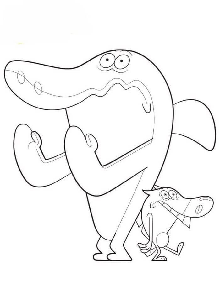 Desenhos de Zig Engraçado Com Sharko para colorir