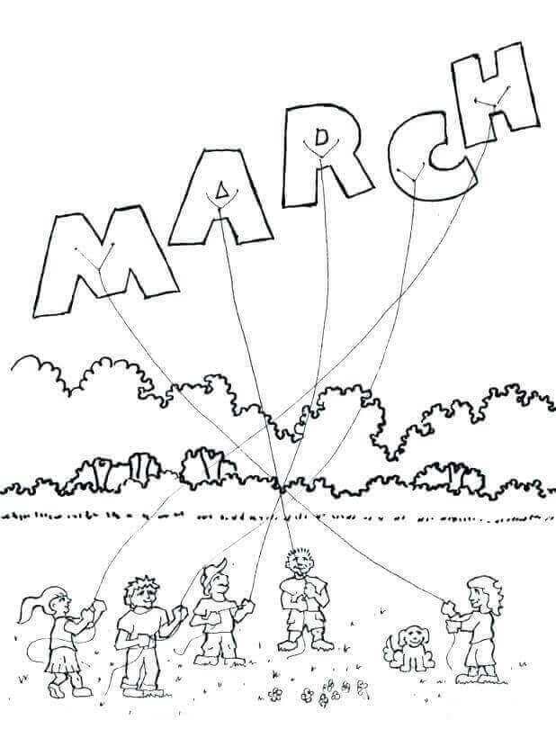 Desenhos de Março para Colorir