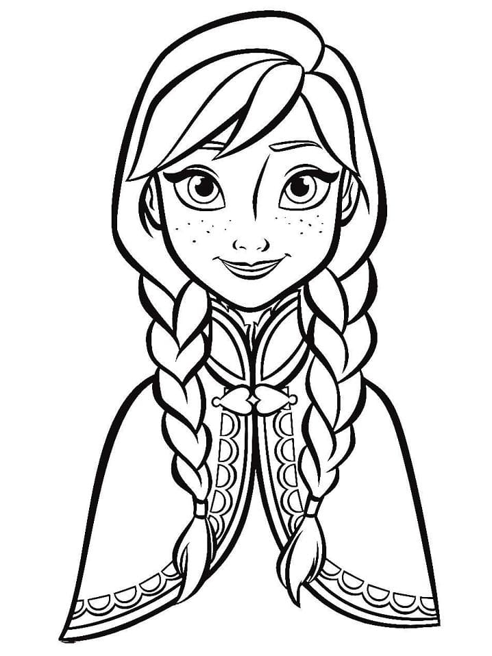 A fofa Anna de Frozen para colorir