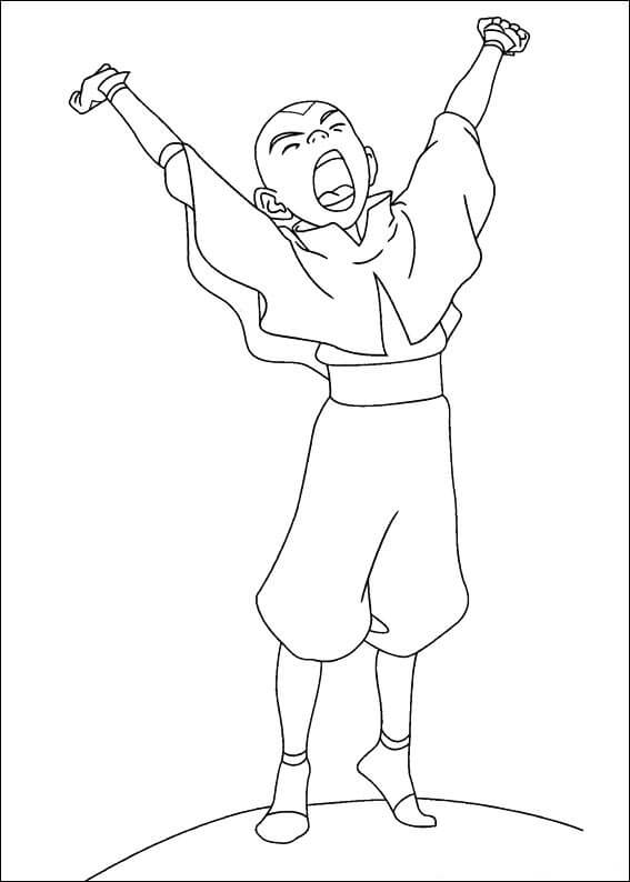 Desenhos de Aang Bocejando para colorir