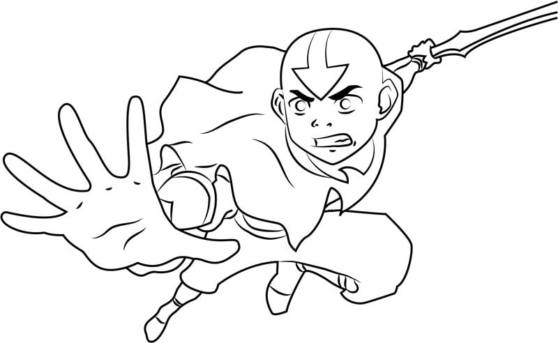Desenhos de Aang Brigando para colorir