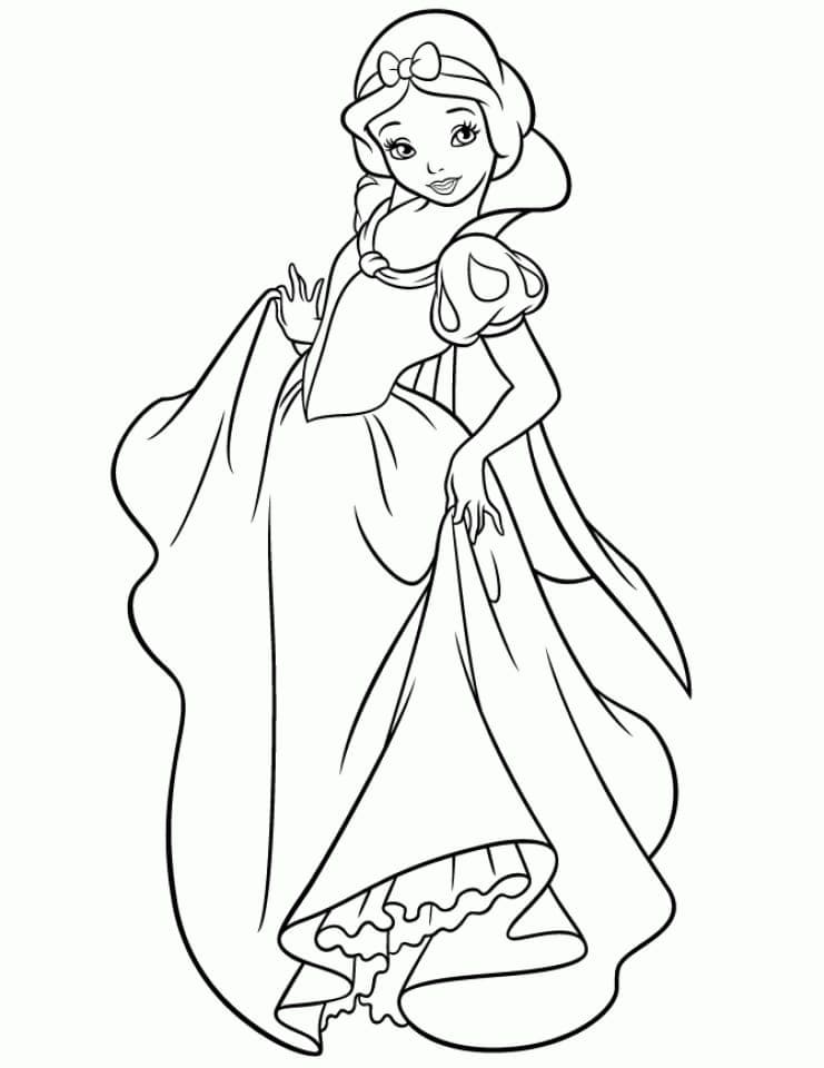 Adorável Branca de Neve para colorir