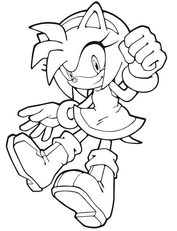 Desenhos de Amy Rose faz Sonic para colorir