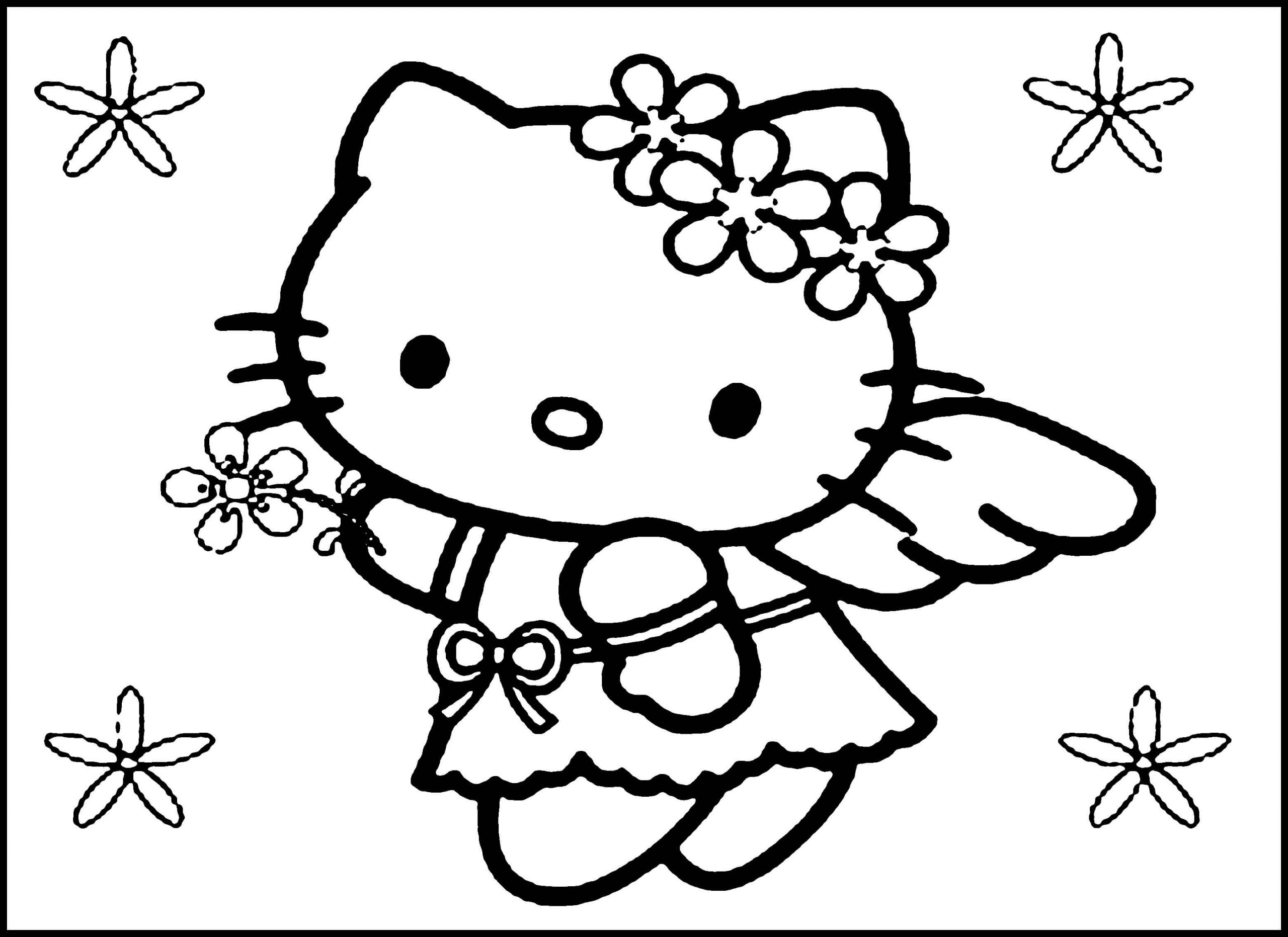Desenhos de Anjo hello kitty para colorir