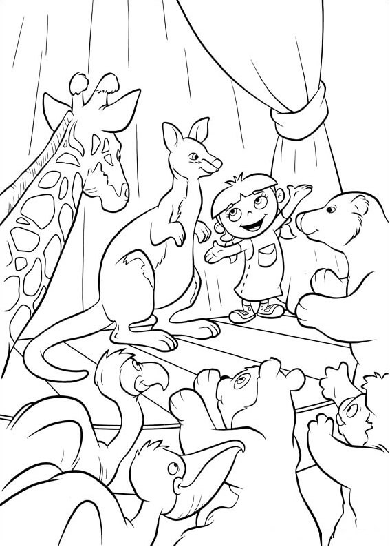 Desenhos de Annie Com Animais para colorir