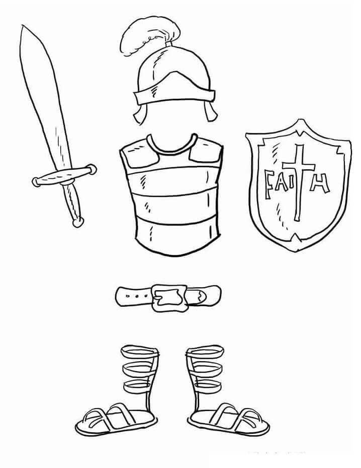 Desenhos de Armadura de Deus 4 para colorir