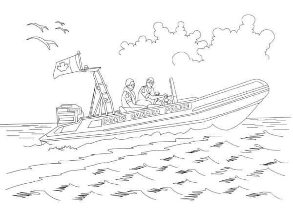 Desenhos de Barco da polícia canadense para colorir