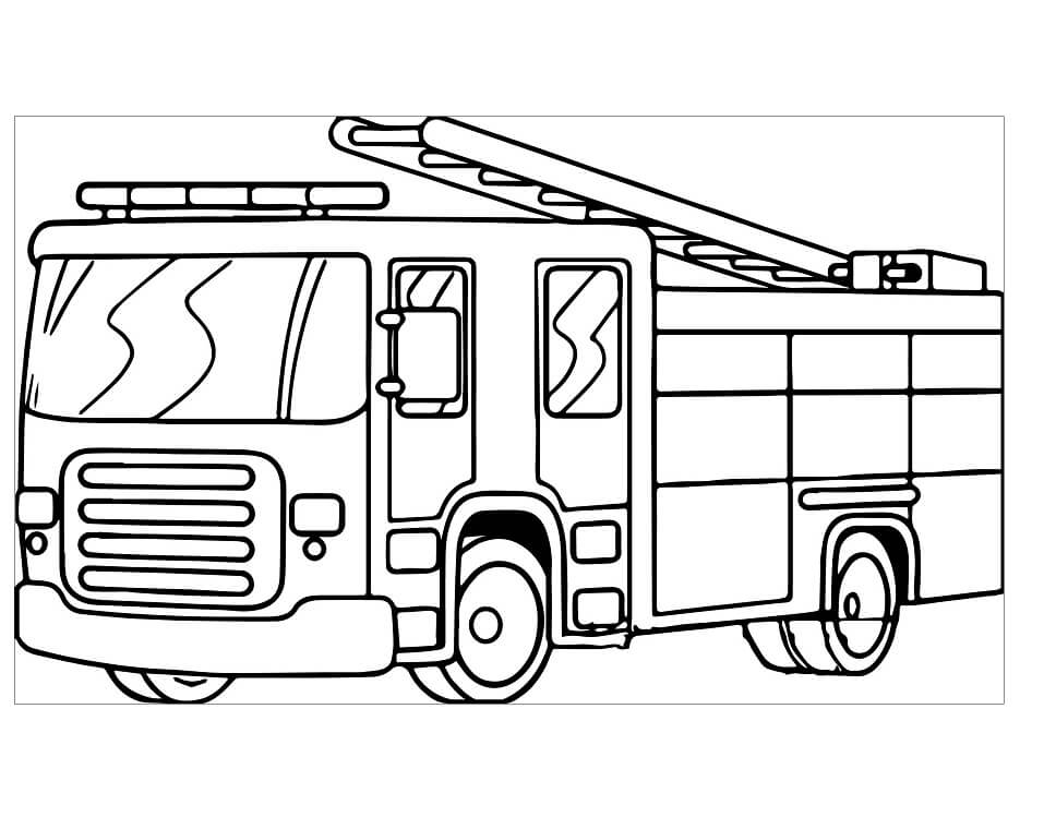 Desenhos de Bom Caminhão de Bombeiros para colorir