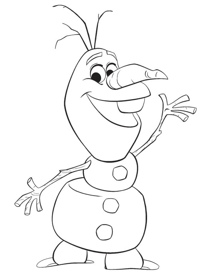 Boneco De Neve Olaf para colorir
