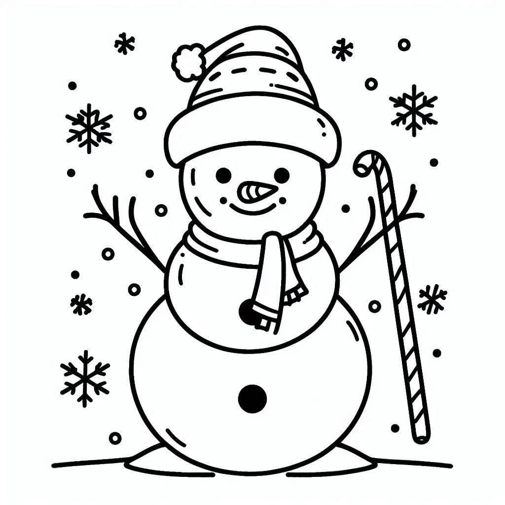 Desenhos de Boneco de neve básico para colorir