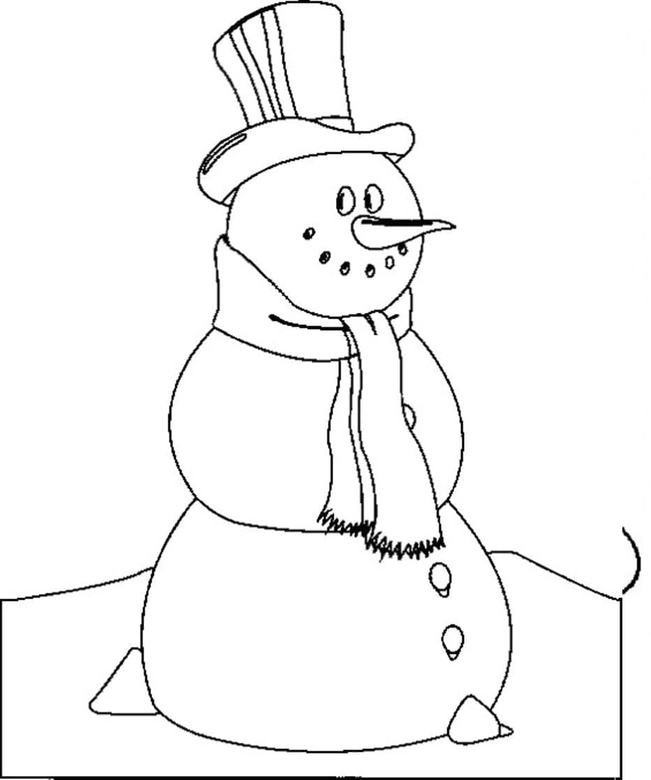 Desenhos de Boneco de neve curioso para colorir